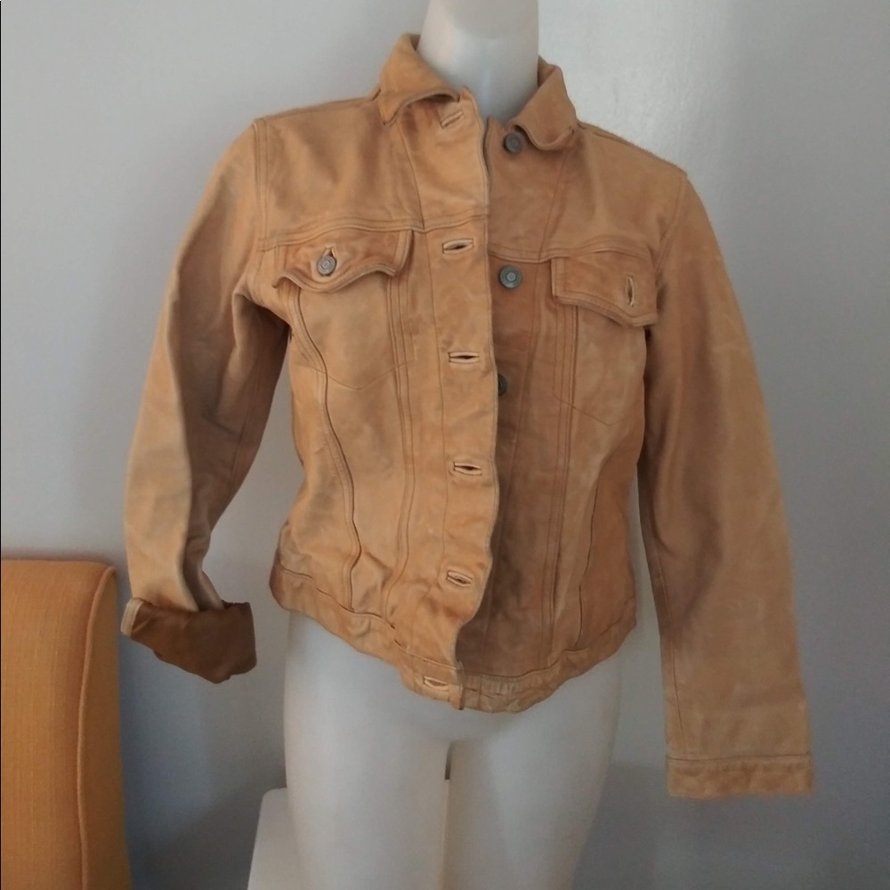 Small GAP real leather tan jacket